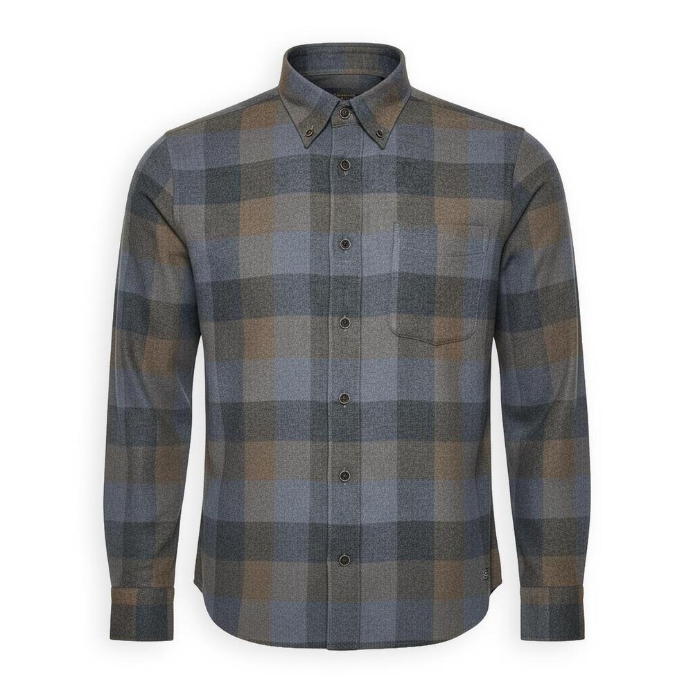 NEW F/X FUSION men's large check top in grey
